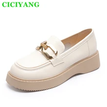 CICIYANG Genuine Leather Wedges Heel Platform Horsebit Loafers For Women 2022 Spring New Round Toe Casual Slip-on Shoes Ladies
CICIYANG Genuine Leather Wedges Heel Platform Horsebit Loafers For Women 2022 Spring New Round Toe Casual Slip-on Shoes Ladies