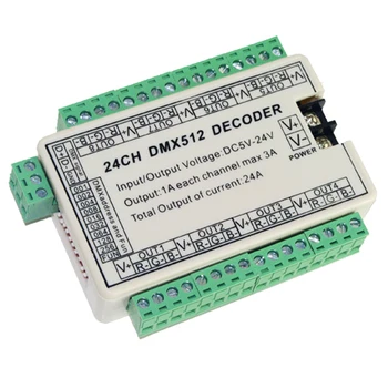 DC5V-24V 24CH dmx512 decoder 24 channel 8 group 1A each channel max3A led 24 channel dmx Controller WS-DMX-24CH
DC5V-24V 24CH dmx512 decoder 24 channel 8 group 1A each channel max3A led 24 channel dmx Controller WS-DMX-24CH