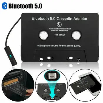 범용 블루투스 5.0 자동차 오디오 스테레오 카세트 테이프 어댑터, Aux 아이폰 삼성용