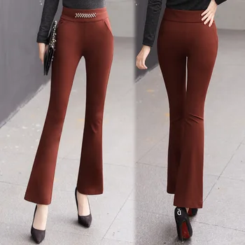 Bell-bottom Pants Women's Autumn 2019 New Style High-waisted Slimming Casual Suit Pants Metal Chain Slim Fit Thick Feet Pants 57
Bell-bottom Pants Women's Autumn 2019 New Style High-waisted Slimming Casual Suit Pants Metal Chain Slim Fit Thick Feet Pants 57