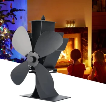 Black Fireplace 4 Blade Heat Powered Stove Fan Komin Log Wood Burner Eco Friendly Quiet Home Efficient Heating Distribution
Black Fireplace 4 Blade Heat Powered Stove Fan Komin Log Wood Burner Eco Friendly Quiet Home Efficient Heating Distribution