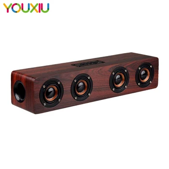 

W8 Soundbar HiFi Wireless Wooden Bluetooth Speaker Desktop Speaker Support TF Card AUX Handsfree Audio for Bookshelf Phone Home