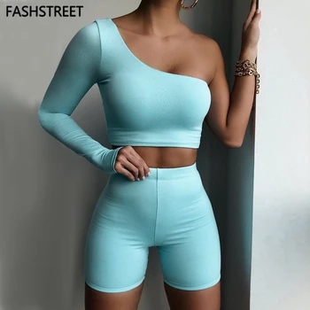 FASHSTREET Sexy One Shoulder Spaghetti Straps Hollow Out Two Piece Set Women Solid Tops High Waist Shorts Sporty Fitness Suits
FASHSTREET Sexy One Shoulder Spaghetti Straps Hollow Out Two Piece Set Women Solid Tops High Waist Shorts Sporty Fitness Suits