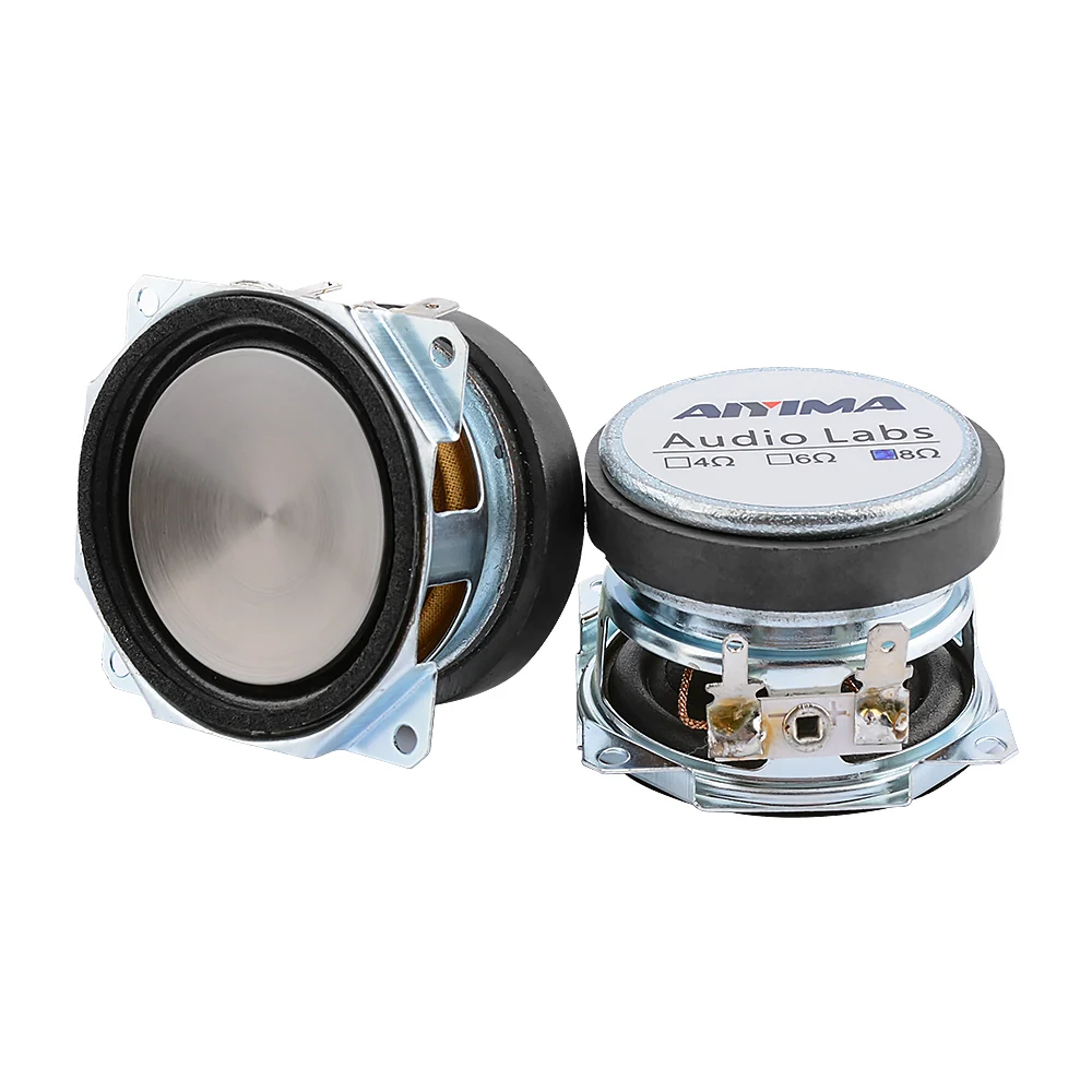 

AIYIMA 2Pcs 2 Inch Full Range Audio Speakers Driver 8Ohm 25W Sound Waterproof Mini Speaker Metal Basin Home Theater