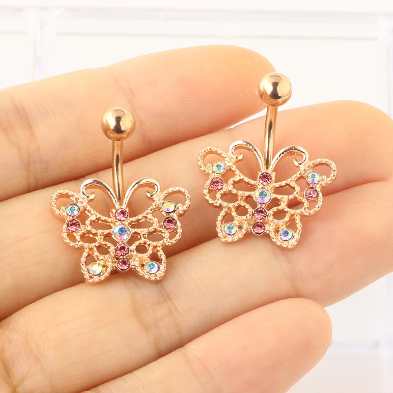 Rose Gold Butterfly Wholesales Women Belly Rings Navel Button Barbell Bar Body Piercing Women Navel Belly rings Wholesales
Rose Gold Butterfly Wholesales Women Belly Rings Navel Button Barbell Bar Body Piercing Women Navel Belly rings Wholesales