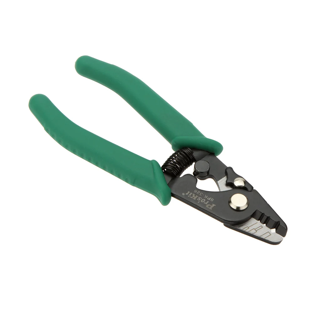 

Proskit 8PK-326 Clamp Fiber Stripping Pliers 8PK-326 Tri-Hole Fiber Optic Stripper 8PK-326 FTTH FIber Wire Stripper 1pcs