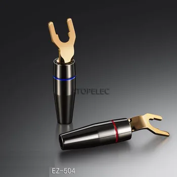 2pcs EIZZ 24K Gold Plated Pure Red Copper Y Fork Speaker Spade Plug Connector Terminal Screw Fix HiFi Audio CD TV AMP
2pcs EIZZ 24K Gold Plated Pure Red Copper Y Fork Speaker Spade Plug Connector Terminal Screw Fix HiFi Audio CD TV AMP