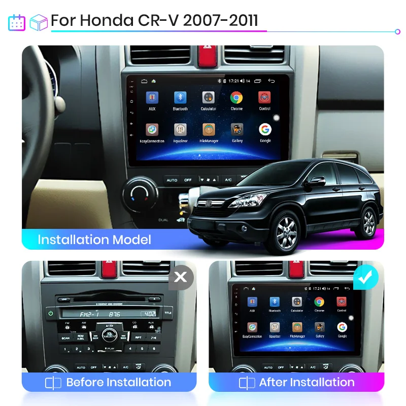 Junsun автомагнитола Голосовое управление AI 2 + 32 ГБ Android 10 для For Honda CR V 3 RE CRV 2007 2008 2009