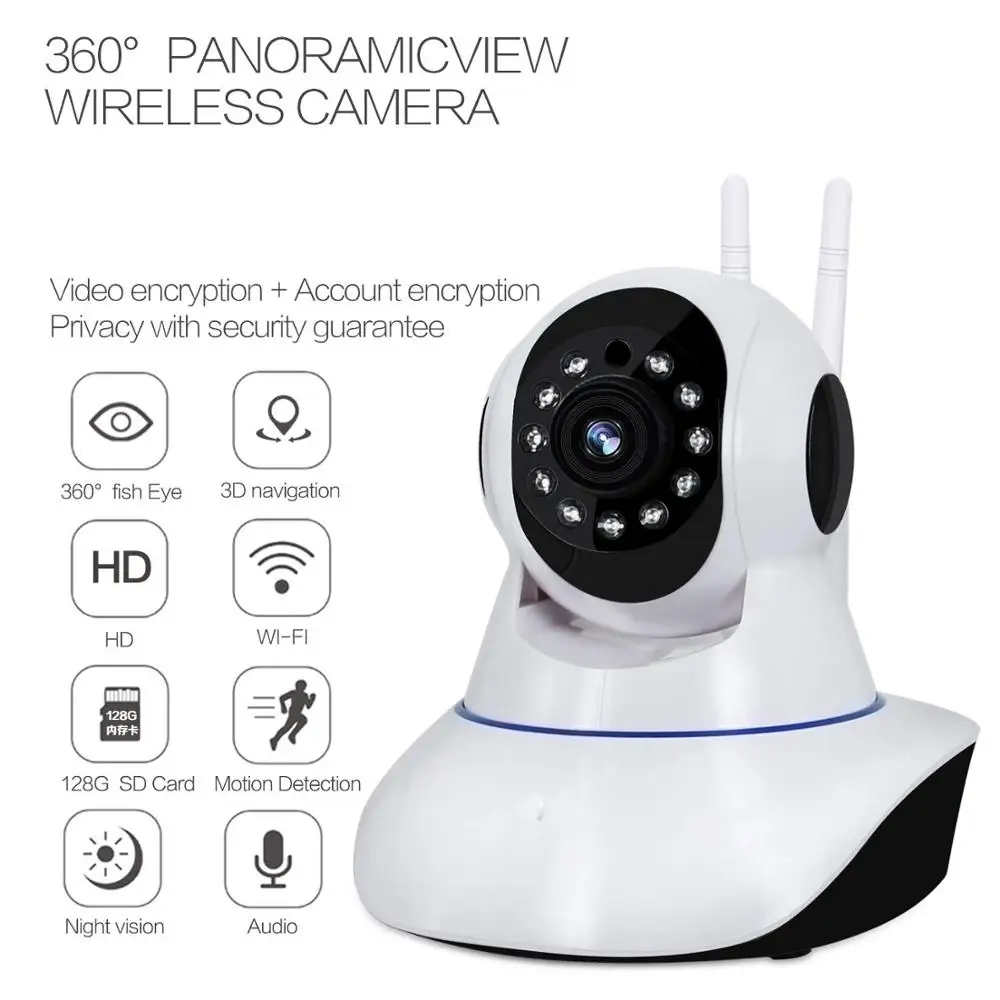 1080p Pan/Tilt 360° Panoramic Wireless WiFi IP Camera Smart Security Camera for Pet,Elder,Baby Monitor,2-Way Audio,Motion Detect
1080p Pan/Tilt 360° Panoramic Wireless WiFi IP Camera Smart Security Camera for Pet,Elder,Baby Monitor,2-Way Audio,Motion Detect