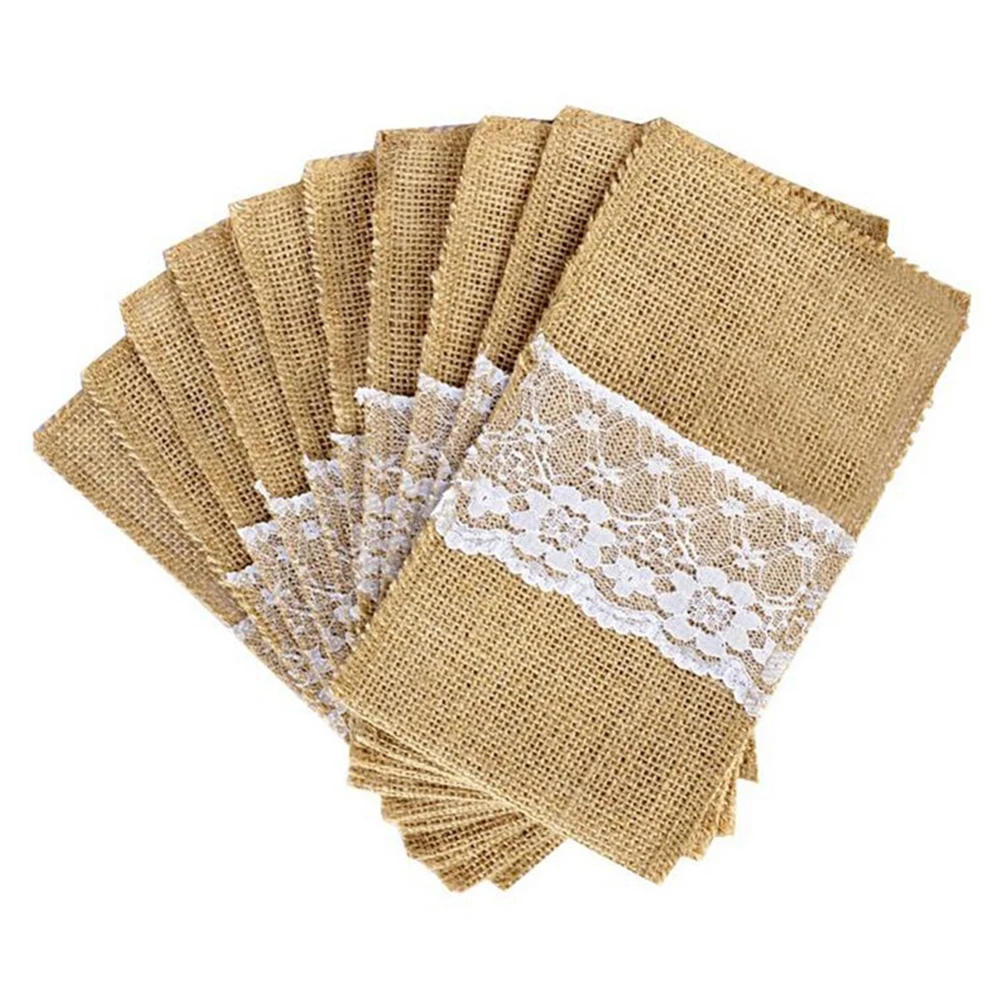 10pcs Christmas Natural Burlap Lace Cutlery Tableware Holders Fork Knife Packaging Pocket for Wedding Party Table Ornament
10pcs Christmas Natural Burlap Lace Cutlery Tableware Holders Fork Knife Packaging Pocket for Wedding Party Table Ornament