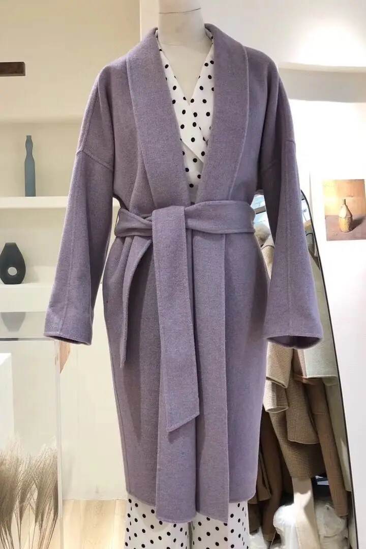 2019 Autumn And Winter New Bathrobe-Lace-up Mid-length Handmade Wool Cashmere Wool Loose-Fit Slimming Profile Coat Women's
2019 Autumn And Winter New Bathrobe-Lace-up Mid-length Handmade Wool Cashmere Wool Loose-Fit Slimming Profile Coat Women's