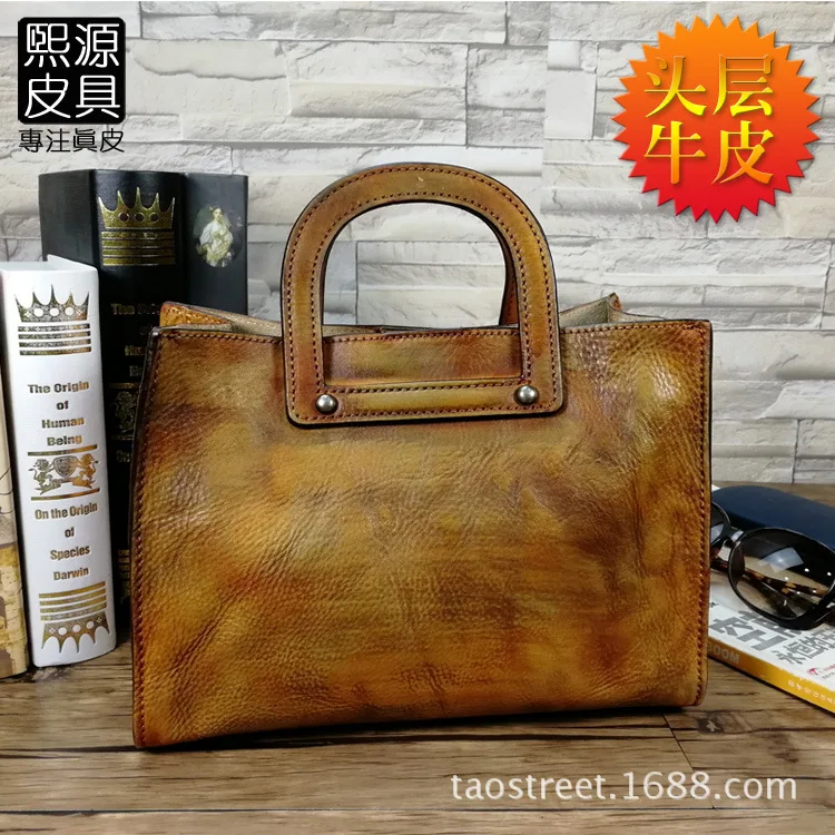 Guangzhou 2018 New Style Full-grain Leather WOMEN'S Leather Bags Rub Color Retro Casual Handbag
Guangzhou 2018 New Style Full-grain Leather WOMEN'S Leather Bags Rub Color Retro Casual Handbag