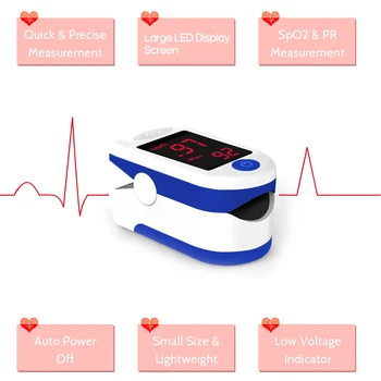 Fingertip Pulse Oximeter with LED Display Digital Oximeter Blood Oxygen Sensor Saturation SpO2 Monitor Measurement Meter
Fingertip Pulse Oximeter with LED Display Digital Oximeter Blood Oxygen Sensor Saturation SpO2 Monitor Measurement Meter