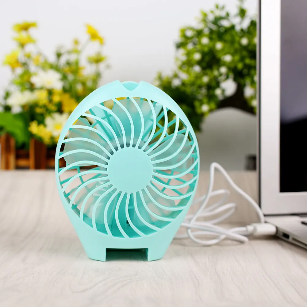USB Fan Mini Fan Cooling 1.5H-5H 5V Blue Foldable Rechargeable Desk Cooler Handheld