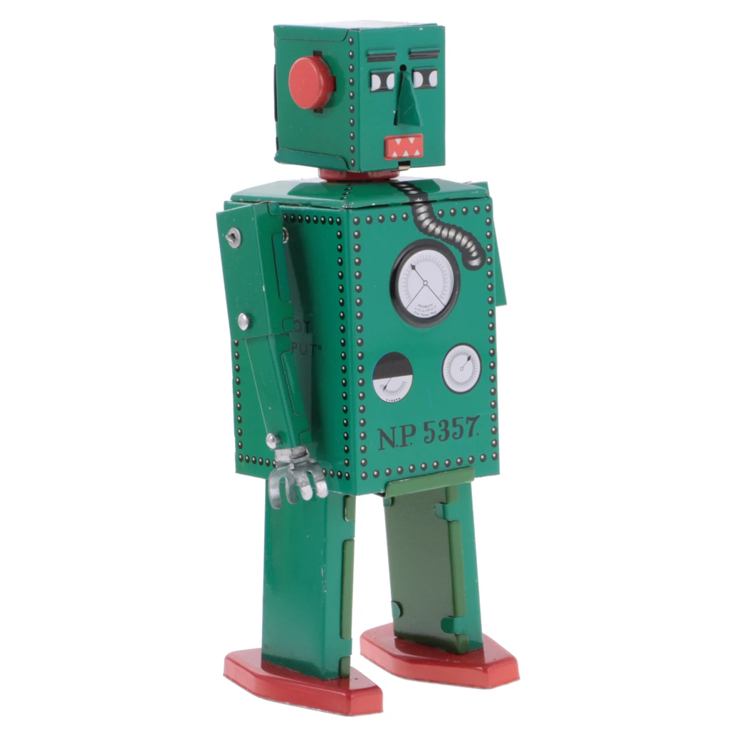 Vintage Wind Up Tin Toy Clockwork Metal Mechanical Walking Robot MS397 Gifts Vintage Wind Up Tin Toy Clockwork Metal Mechanical Walking Robot MS397 Gifts
