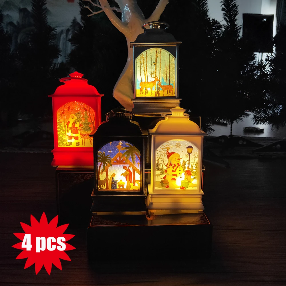 4 pcs/Set Led Hanging Lamp for Christmas Mixed Painted Santa Claus Snowman Elk Lantern Portable Christmas Lights Xmas Tree Decor
4 pcs/Set Led Hanging Lamp for Christmas Mixed Painted Santa Claus Snowman Elk Lantern Portable Christmas Lights Xmas Tree Decor
