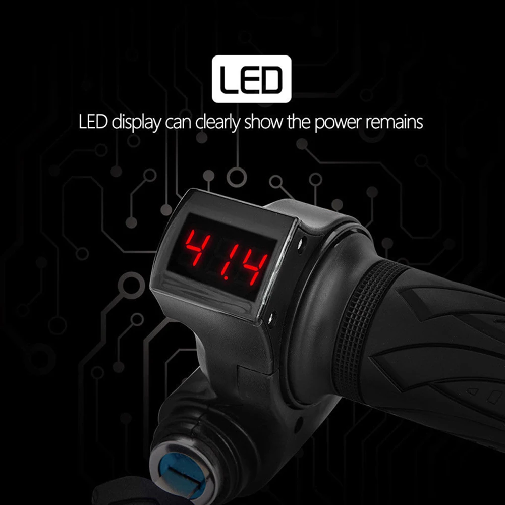 24/36/48/60/72V LED Digital Meter Electric Bike Scooter Throttle Grip Handlebar Power Display Digital Turn Handle With Lock
24/36/48/60/72V LED Digital Meter Electric Bike Scooter Throttle Grip Handlebar Power Display Digital Turn Handle With Lock