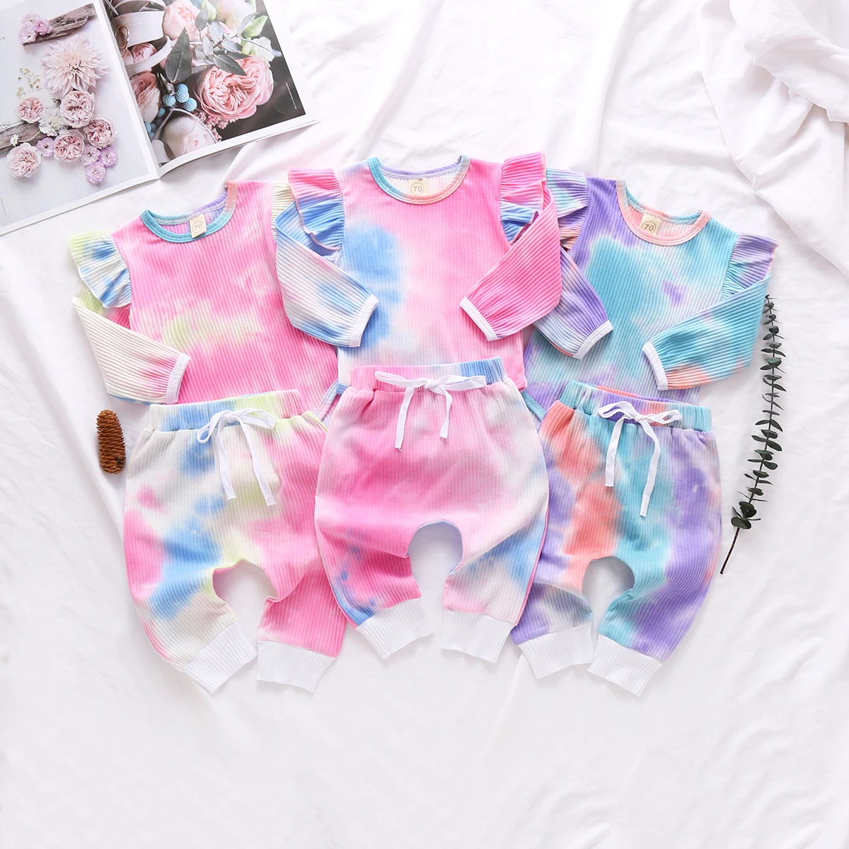 2Pcs Infant Clothes Suit Spring Autumn Baby Girls Fly Sleeve Round Collar Creative Random Dyeing Romper+Casual Long Pants Set
2Pcs Infant Clothes Suit Spring Autumn Baby Girls Fly Sleeve Round Collar Creative Random Dyeing Romper+Casual Long Pants Set
