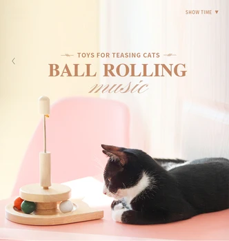The new wooden cat toy loop track with colored ball bell shake music three-tier cat turntable cat supplies
The new wooden cat toy loop track with colored ball bell shake music three-tier cat turntable cat supplies