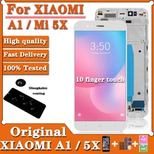 Écran tactile LCD de remplacement avec châssis, 5.5 pouces, pour Xiaomi Mi A1 Mi 5X Mi 5X, Original, 10 pièces=
