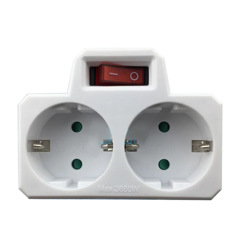250V 16A Multiple Plug Double Socket Conversion Socket Power Adapter Connector With Outlet Switch Plug EU Standard
250V 16A Multiple Plug Double Socket Conversion Socket Power Adapter Connector With Outlet Switch Plug EU Standard