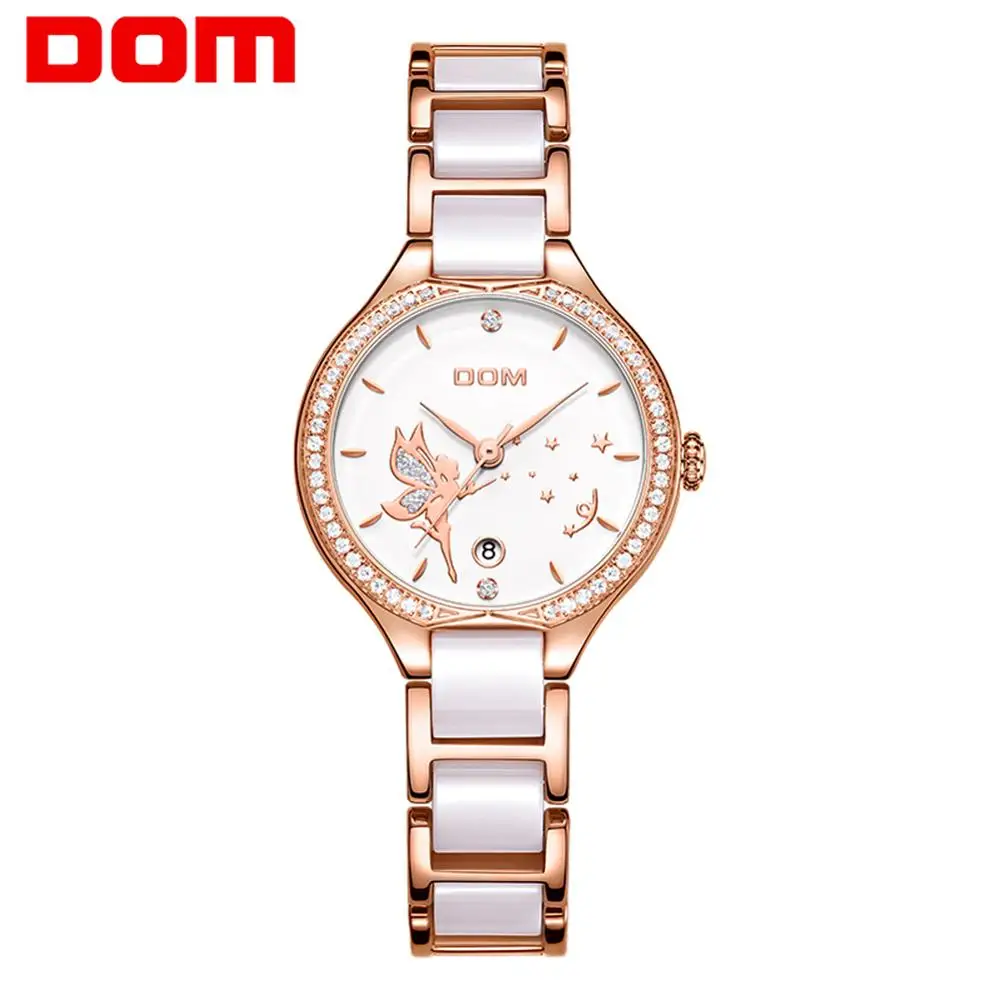 DOM Women Watches Fashion Ceramics Watchband Diamond Wrist Watch Top Luxury Brand Dress Ladies Geneva Quartz Clock G-1271G-7M2
DOM Women Watches Fashion Ceramics Watchband Diamond Wrist Watch Top Luxury Brand Dress Ladies Geneva Quartz Clock G-1271G-7M2