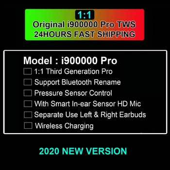 Original i900000 Pro Tws Wireless Earphone 1:1 Air 3 Pressure Sensor Bluetooth Earphones Earbuds H1 Chip Pk i2000 i9000 tws
Original i900000 Pro Tws Wireless Earphone 1:1 Air 3 Pressure Sensor Bluetooth Earphones Earbuds H1 Chip Pk i2000 i9000 tws