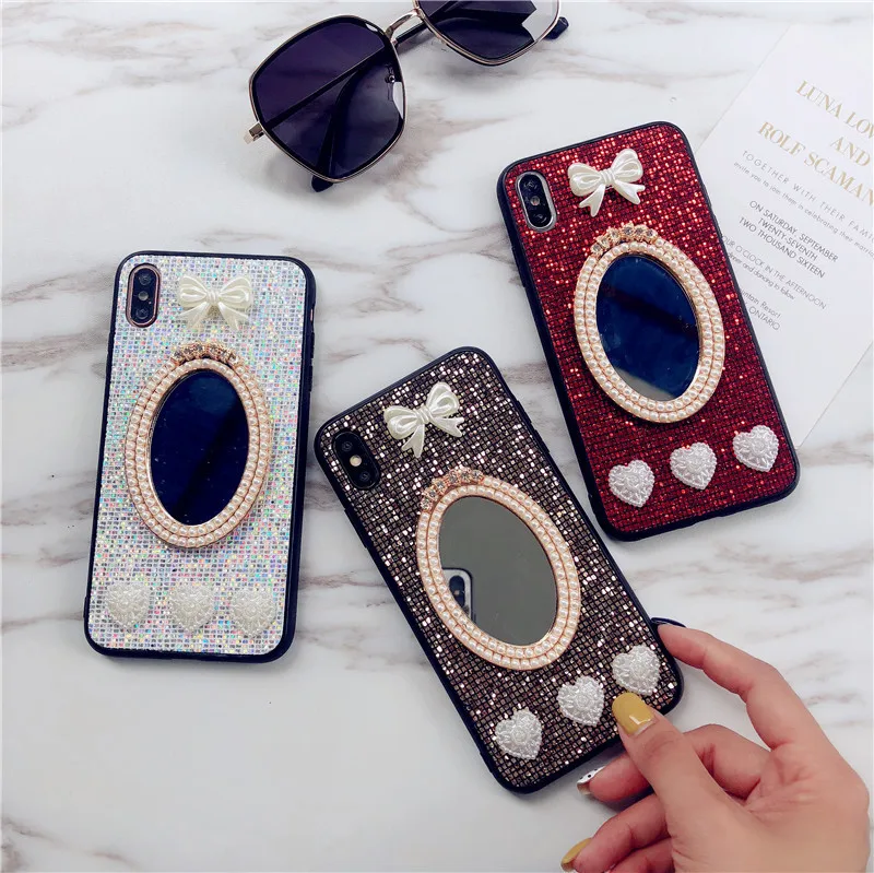 case for iPhone 11 XR 7 8 11 Pro Max X XS Max Plus 6 6s cover Pearl Mirror Sequin bowknot Love heart
case for iPhone 11 XR 7 8 11 Pro Max X XS Max Plus 6 6s cover Pearl Mirror Sequin bowknot Love heart