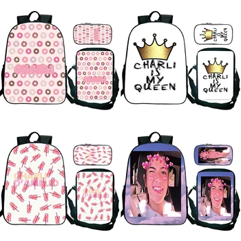 Charli Damelio 3pcs/set Knapsack Students Rucksack Student Schoolbag Girls Boys Backpack New Fashion High-Quality Travel Bags 
Charli Damelio 3pcs/set Knapsack Students Rucksack Student Schoolbag Girls Boys Backpack New Fashion High-Quality Travel Bags
