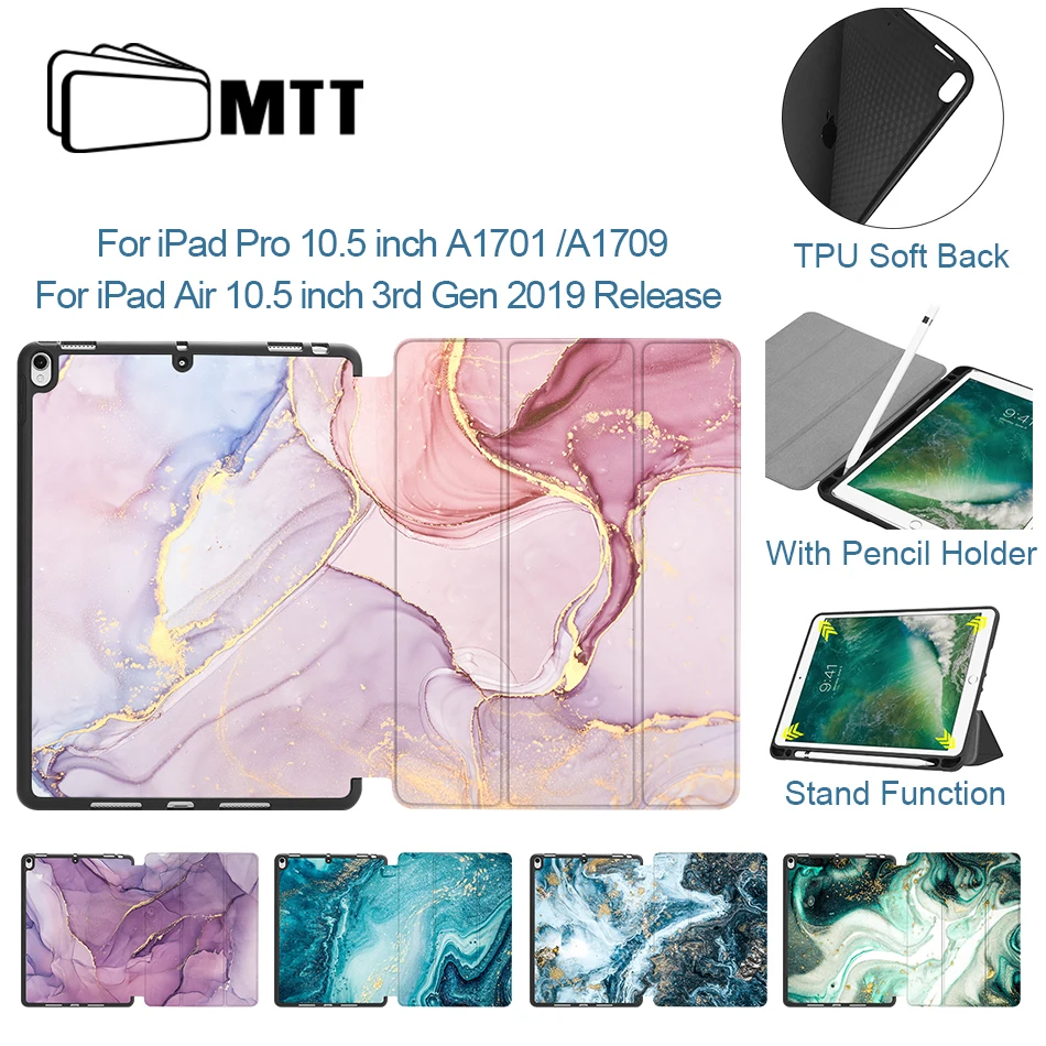 MTT Tablet Case For iPad Pro Air 10.5 inch 2019 Marble Soft TPU Back + PU Leather Folio Flip Smart Cover With Pencil Holder
MTT Tablet Case For iPad Pro Air 10.5 inch 2019 Marble Soft TPU Back + PU Leather Folio Flip Smart Cover With Pencil Holder