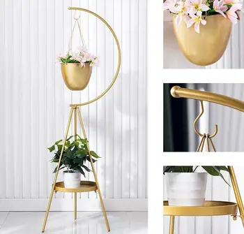 Creative European style iron flower rack moon hanging basket shelf folding and dismounting multifunction
Creative European style iron flower rack moon hanging basket shelf folding and dismounting multifunction