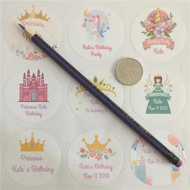100 pieces custom princess sticker personalized girl birthday