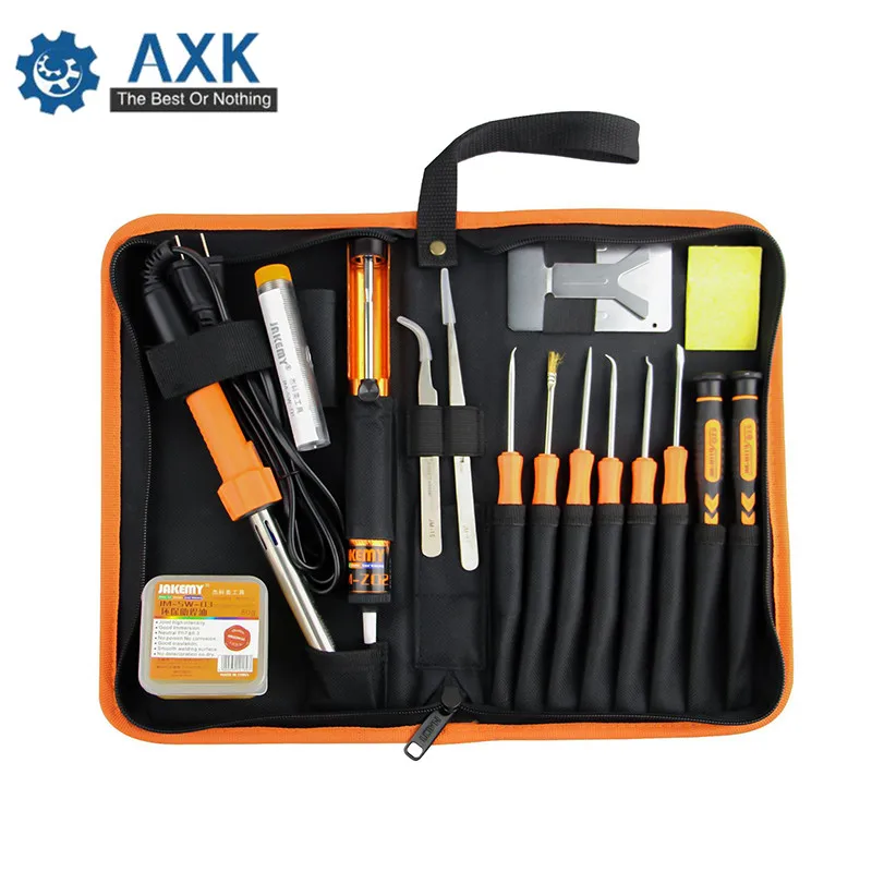 17Pcs 30W Adjustable Temperature Electric Soldering Iron Kit Portable Welding Repair DIY Tool Set Tweezers with Storage Bag AH
17Pcs 30W Adjustable Temperature Electric Soldering Iron Kit Portable Welding Repair DIY Tool Set Tweezers with Storage Bag AH
