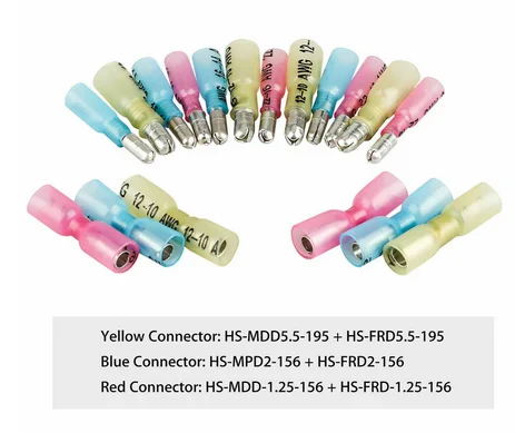 60PCS Waterproof Heat Shrink Bullet Female Male Electrical Wire Connectors Splice Crimp Terminals Kit 10-22AWG
60PCS Waterproof Heat Shrink Bullet Female Male Electrical Wire Connectors Splice Crimp Terminals Kit 10-22AWG