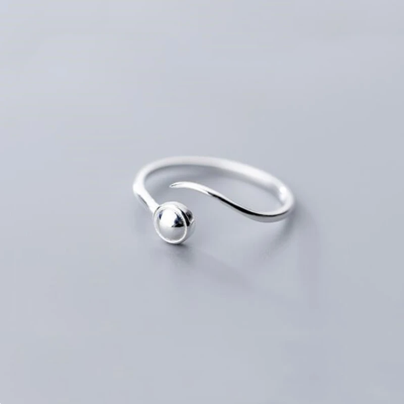 Genuine 925 Sterling Silver Minimalist Adjustable Ring For Women Party Big Light Bead Personalized Lines Fashion Jewelry
Genuine 925 Sterling Silver Minimalist Adjustable Ring For Women Party Big Light Bead Personalized Lines Fashion Jewelry