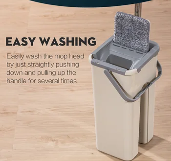 Spray Magic Automatic Rotary Mop Avoid Hand Washing Microfiber Cleaning Cloth Bucket Home Kitchen Wood Floor Lazy Researcher Mop