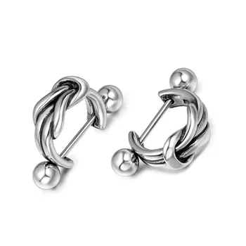 Fashion Titanium Steel Jewelry Men's Geometric Earrings Hip Hop Knot Earrings European and American Simple Couple Jewelry Cf115
Fashion Titanium Steel Jewelry Men's Geometric Earrings Hip Hop Knot Earrings European and American Simple Couple Jewelry Cf115