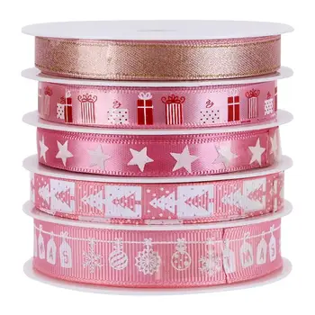 5 Rolls of 25m Length Christmas Printed Ribbon Holiday Gift Decorative Band Ribbon for Wrapping DIY Crafts(Pink)
5 Rolls of 25m Length Christmas Printed Ribbon Holiday Gift Decorative Band Ribbon for Wrapping DIY Crafts(Pink)