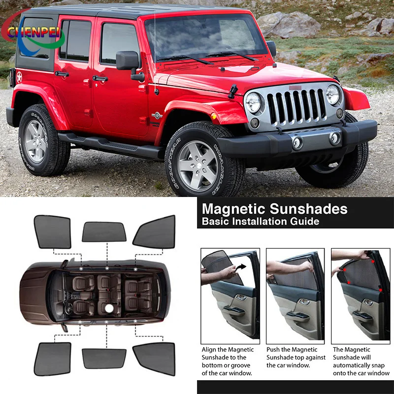 Car Side Windows Magnetic Sun Shade UV Protection Ray Blocking Mesh Visor For Jeep Wrangler Curtain Accessories
Car Side Windows Magnetic Sun Shade UV Protection Ray Blocking Mesh Visor For Jeep Wrangler Curtain Accessories