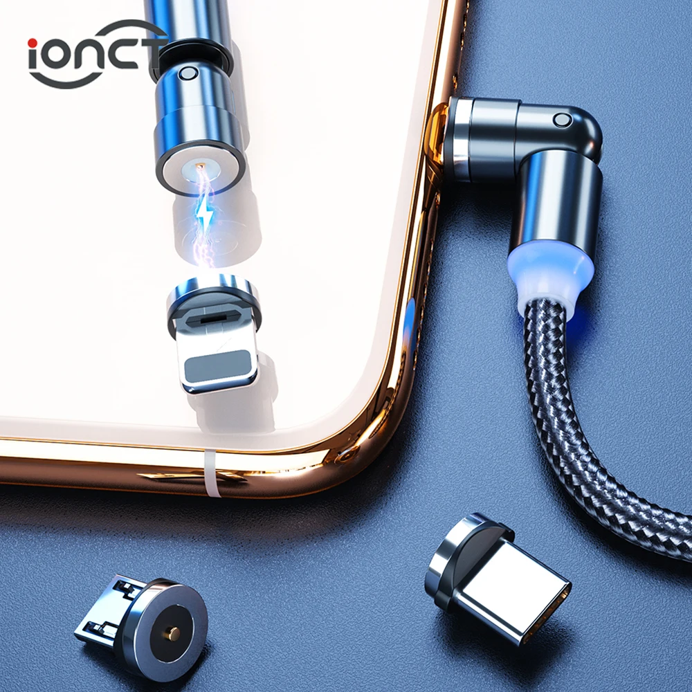 IONCT магнитная зарядка Micro USB кабель для iPhone Samsung Android usb c магнитный телефона магнит