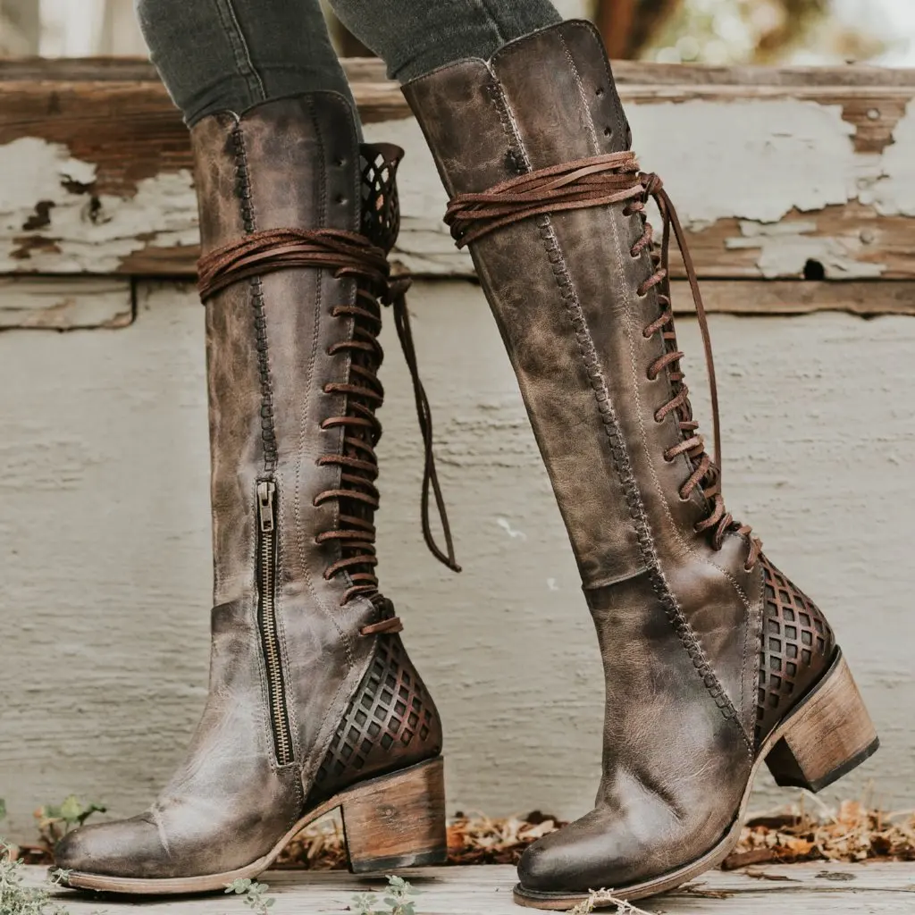 Concise Leisure Autumn Winter Knee High Boots for Women Cross-tied High Autumn Boots Round Toe PU Casual Big Size Shoes
Concise Leisure Autumn Winter Knee High Boots for Women Cross-tied High Autumn Boots Round Toe PU Casual Big Size Shoes