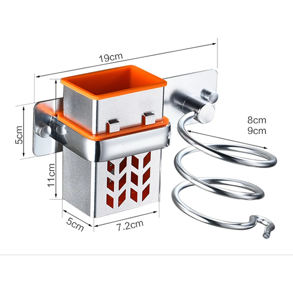 Aluminum Wall Mount Hair Dryer Holder Bathroom Accessories Wall Hang Shelf Rack Organizer for Home Salon Aluminum Wall Mount Hair Dryer Holder Bathroom Accessories Wall Hang Shelf Rack Organizer for Home Salon