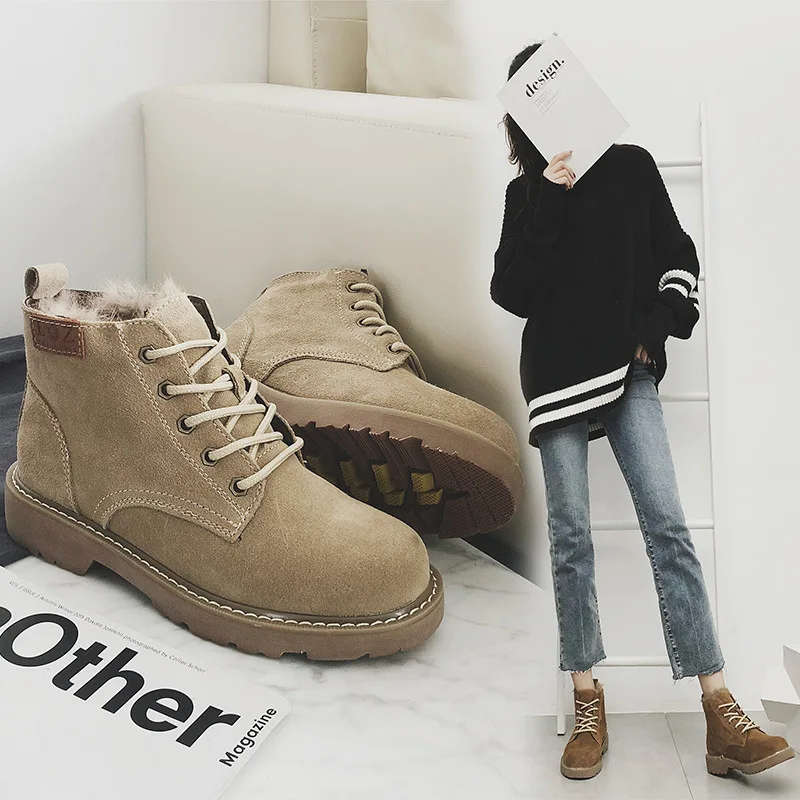 Ankle-Short Boots Women's 2019 New Style Retro British Style Warm Ulzzang Snow Boots Thick Velvet Flat Short Boots
Ankle-Short Boots Women's 2019 New Style Retro British Style Warm Ulzzang Snow Boots Thick Velvet Flat Short Boots