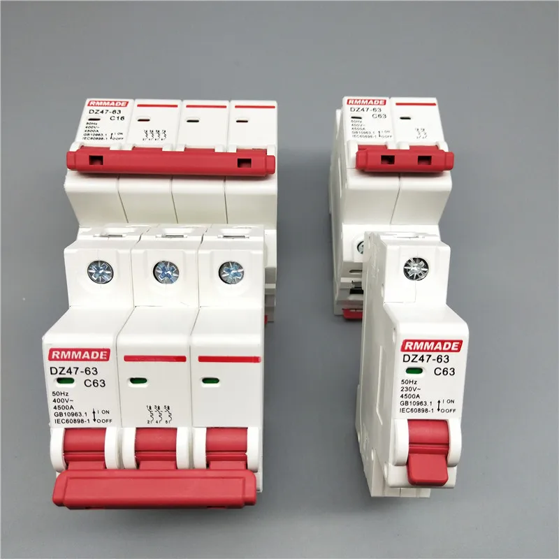 

AC220V-400V Mini Circuit Breaker Cutout Miniature Household Air SwitchDZ47 6A 10A 16A 1P 2P 3P 4P 20A 25A 32A 40A 50A 63A 125A