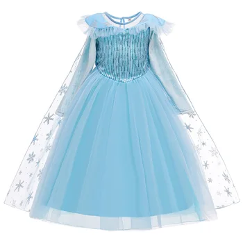 Snow queen 2 Elsa long sleeve dress with removable cloak in autumn and winter girls dress cosplay Girl clothes Children's wear
Snow queen 2 Elsa long sleeve dress with removable cloak in autumn and winter girls dress cosplay Girl clothes Children's wear