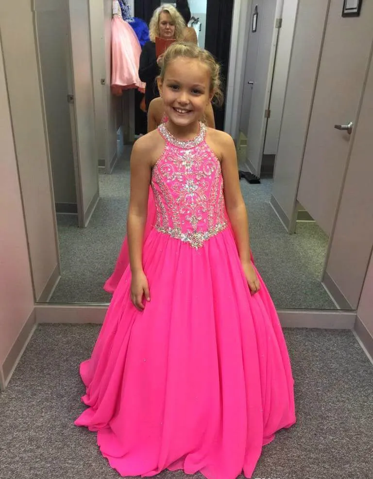 2019-Cute-Fuchsia-Girl-s-Pageant-Dress-Princess-Beaded-Crystals-Party-Cupcake-Young-Pretty-Little-Kids (1)_副本