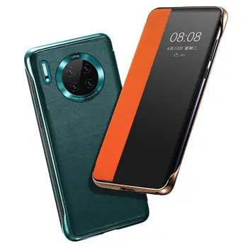 Smart Touch View Window Genuine Leather Electroplating Plain Pattern Phone Case w/ Lens Circle for Huawei Mate 30 Pro Mate 30
Smart Touch View Window Genuine Leather Electroplating Plain Pattern Phone Case w/ Lens Circle for Huawei Mate 30 Pro Mate 30
