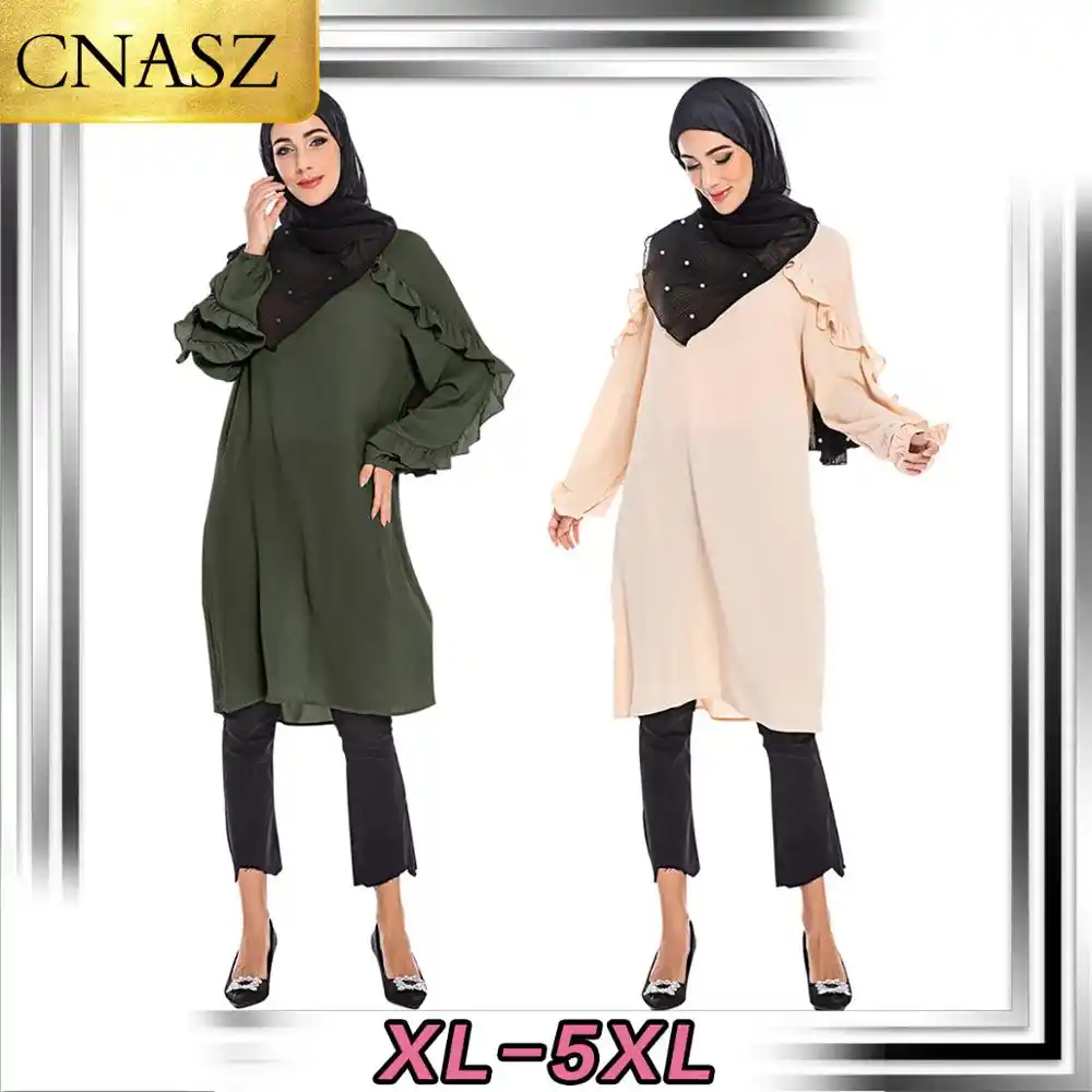 Ropa Mujer Musulmana Women Islamic Clothing Dubai Abaya Tunique Femme Musulmane Muslim Blouse Long Top Aliexpress