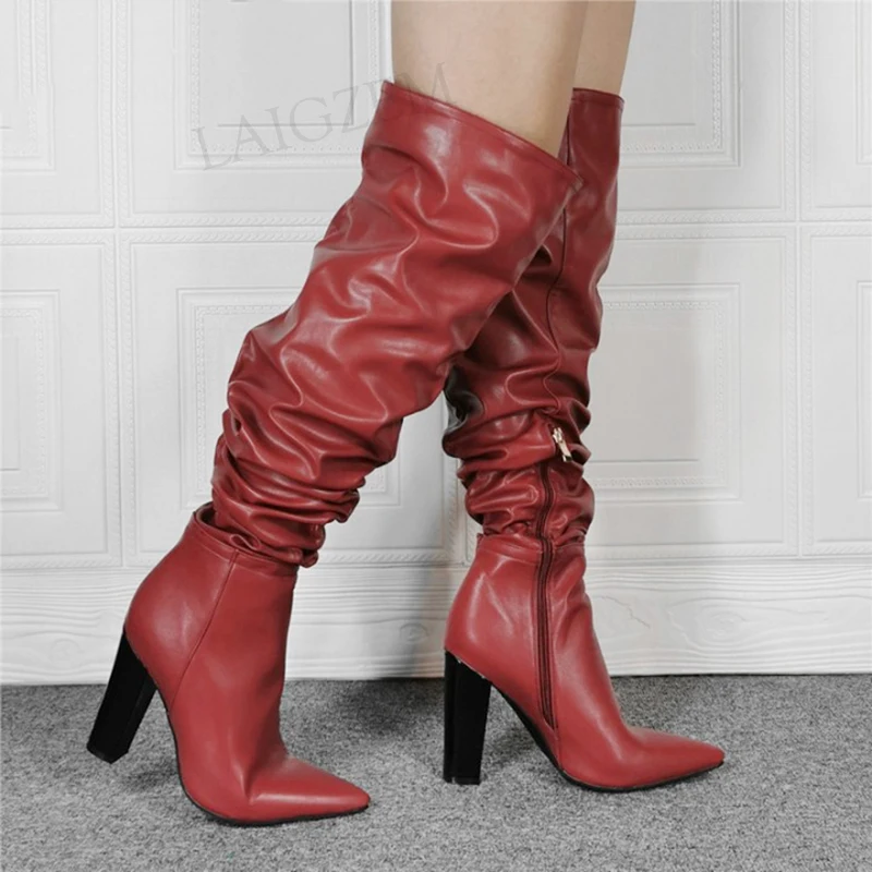 SEIIHEM Women Knee High Boots Chunky Thick Heels Side Zip Zapatos Stivali Tall Boots Ladies Shoes Woman Large Size 43 44 46 47
SEIIHEM Women Knee High Boots Chunky Thick Heels Side Zip Zapatos Stivali Tall Boots Ladies Shoes Woman Large Size 43 44 46 47