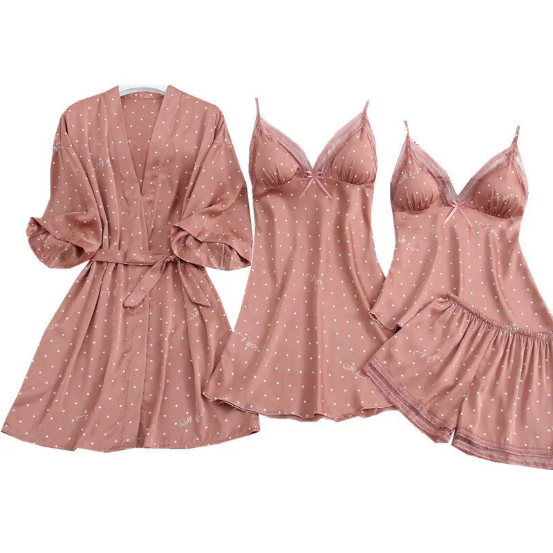 Youhottest Silk Pajamas Sets Women Sexy Robers 5-piece Suits Women Spaghetti Straps Top+Pants 
Youhottest Silk Pajamas Sets Women Sexy Robers 5-piece Suits Women Spaghetti Straps Top+Pants